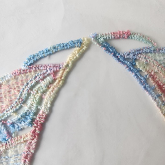 Vintage JACLYN Lace Collar Embroidery Applique Neck Detail Rainbow Sewing Floral - Picture 7 of 16